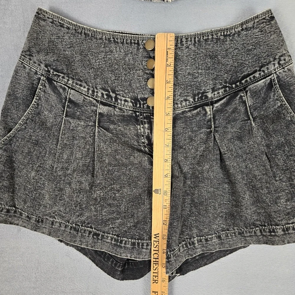 Free‎ People Twice As Nice Summer Top & Shorts Set Womens 8 Denim Black